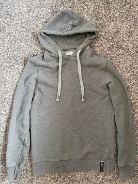 Men's Gray Hooded Pullover Sweatshirt with Hoodie Logo